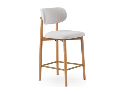 Lot 2 Tabourets Japandi Dossier Chêne Blanc - Chêne
