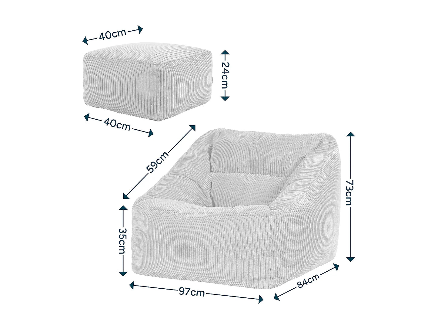 Pouf Repose-Pieds Japandi Velours Beige - Morgan