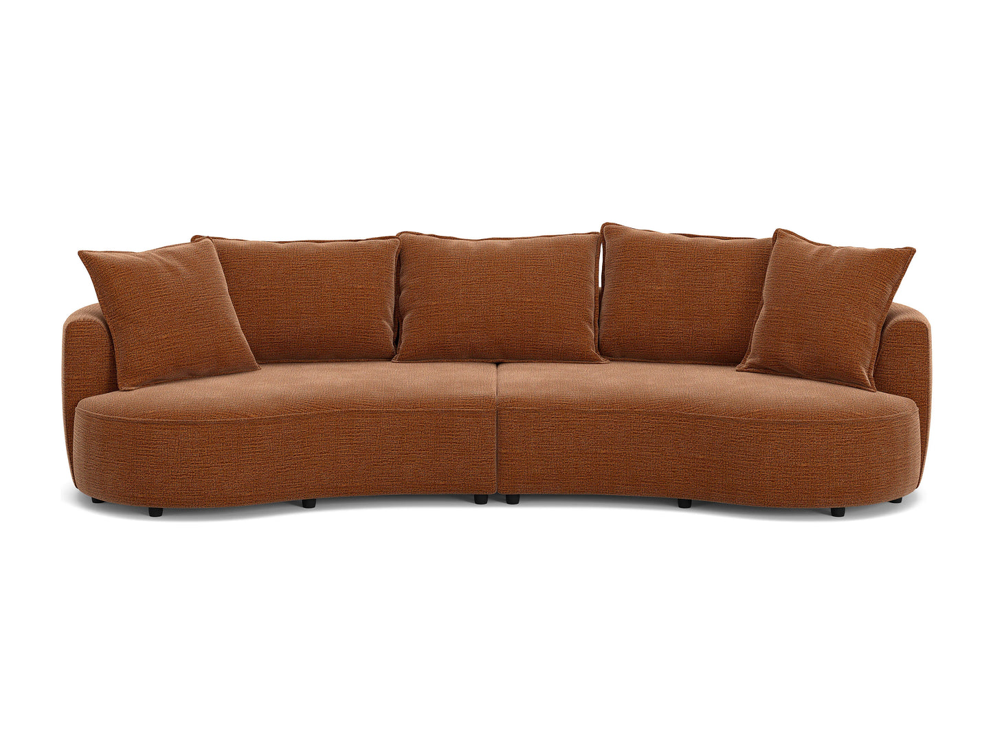 Canapé Japandi Chenille Terracotta 4 Places - Ceprano