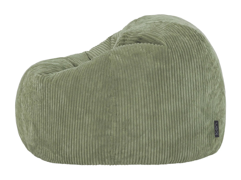 Pouf Velours Côtelé Japandi Vert Sauge - Kingston