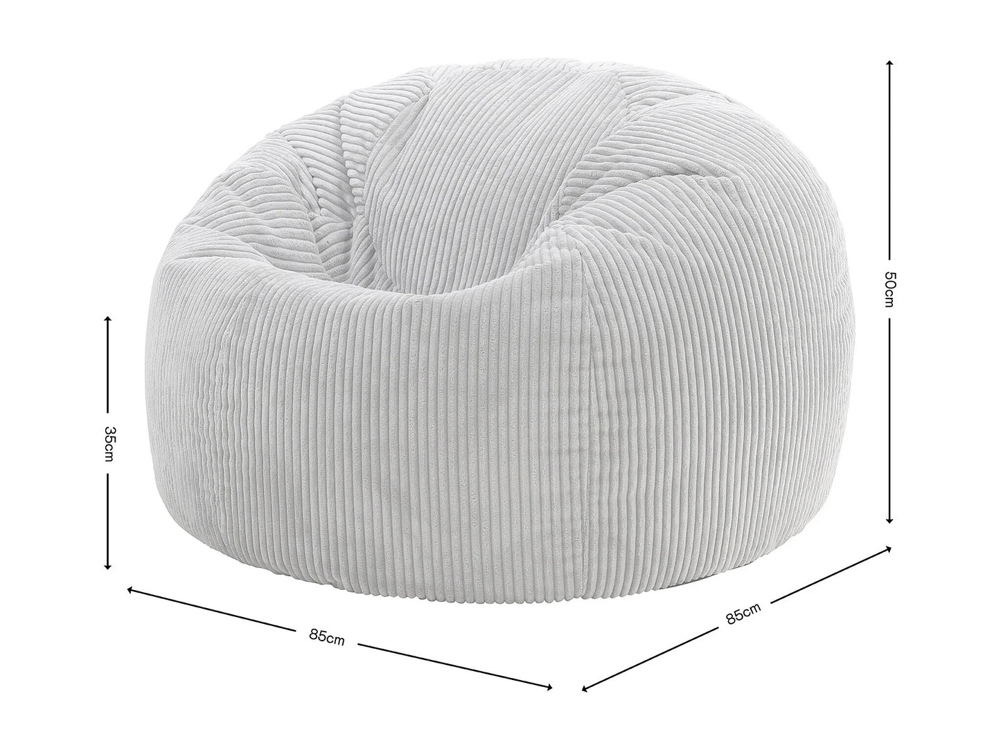 Pouf Velours Côtelé Japandi Vert Sauge - Kingston