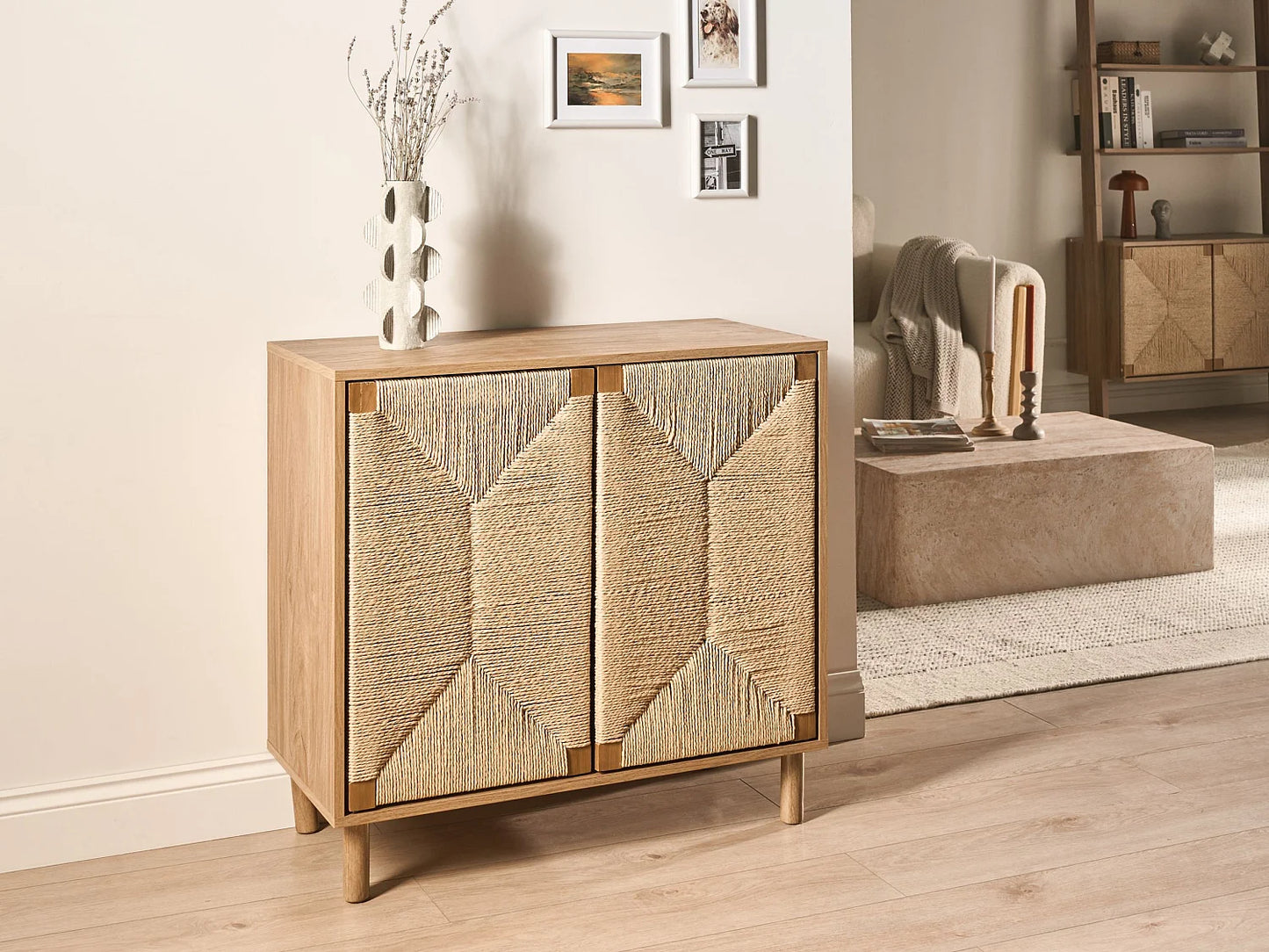 Commode Japandi Deux Portes Marron - Bondi