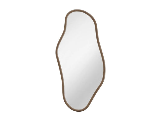 Miroir Forme Japandi Hévéa Naturel Foncé - Yaoli