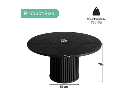 Table Circulaire Japandi Moderne 120cm - Moderne