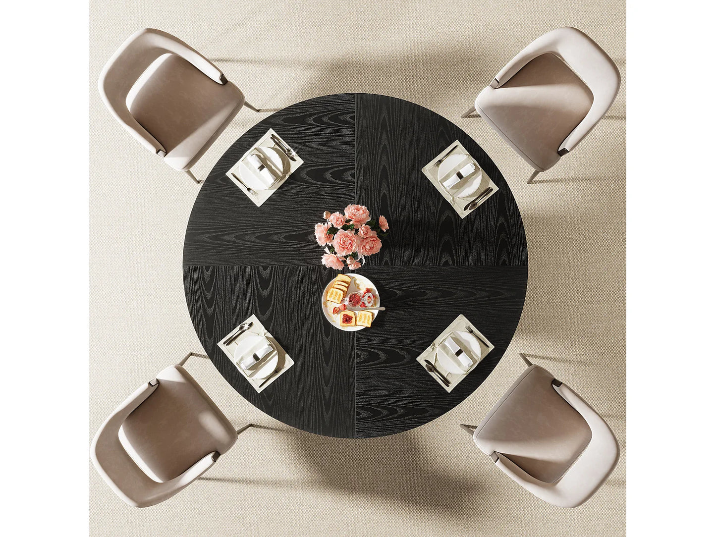 Table Circulaire Japandi Moderne 120cm - Moderne