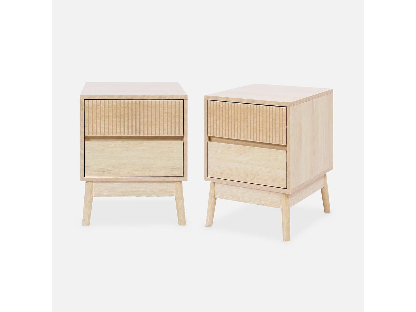 Lot 2 Chevets Japandi Pieds Pin - Linear
