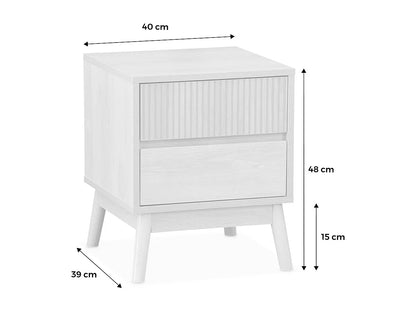 Lot 2 Chevets Japandi Pieds Pin - Linear