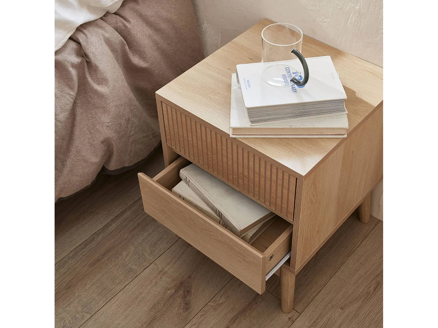 Lot 2 Chevets Japandi Pieds Pin - Linear