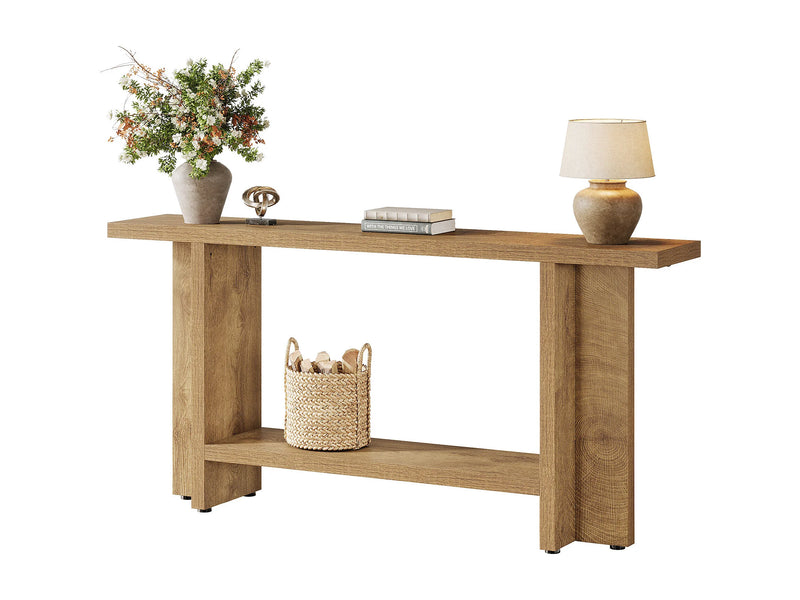Console Étroite Japandi Bois Naturel - Salon