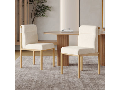 Lot 2 Chaises Japandi Structure Effet Chêne - Sherpa