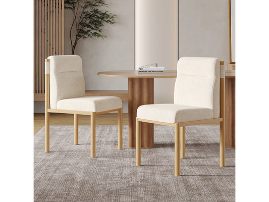 Lot 2 Chaises Japandi Structure Effet Chêne - Sherpa