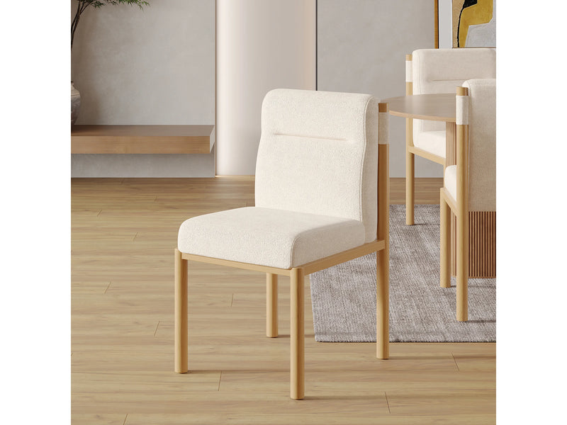 Lot 2 Chaises Japandi Structure Effet Chêne - Sherpa