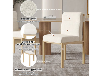 Lot 2 Chaises Japandi Structure Effet Chêne - Sherpa