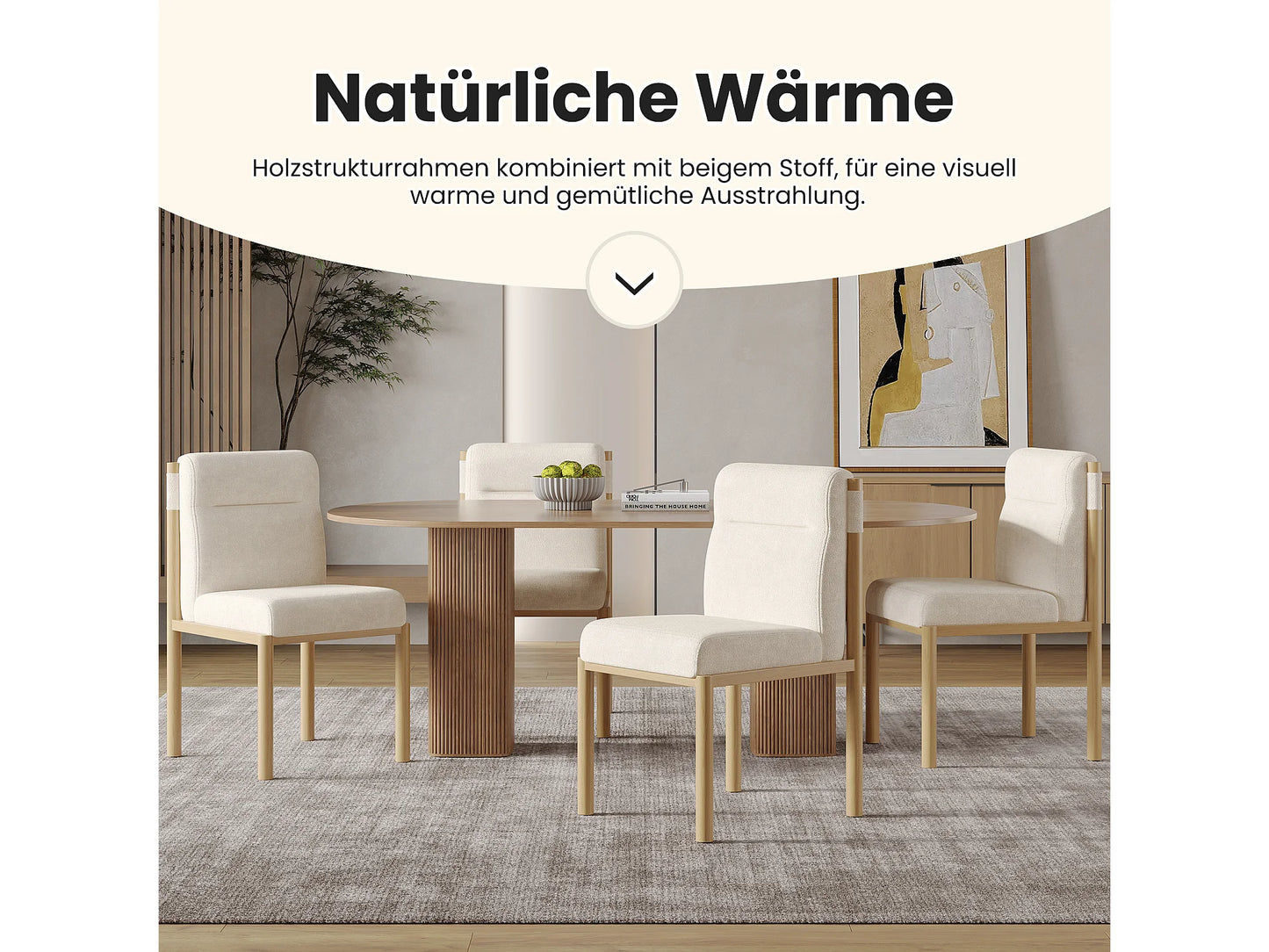 Lot 2 Chaises Japandi Structure Effet Chêne - Sherpa
