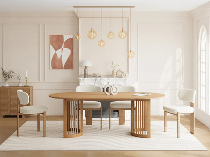 Table Chêne Japandi Pieds En Hévéa - Neliram