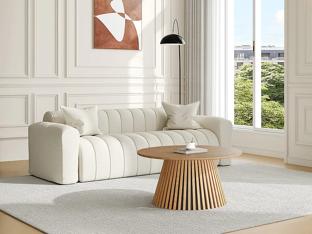 Table Basse Japandi Tambour Bois et Conique - Carmiza