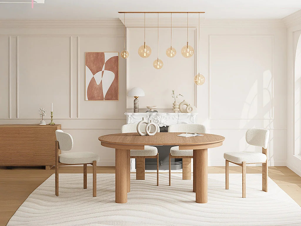 Table Extensible Japandi Chêne Naturel Clair - Elitaro