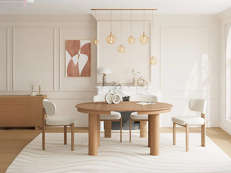 Table Extensible Japandi Chêne Naturel Clair - Elitaro