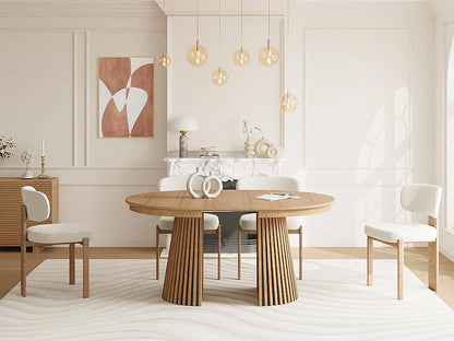 Table Extensible Japandi Placage Chêne Naturel - Carmiza