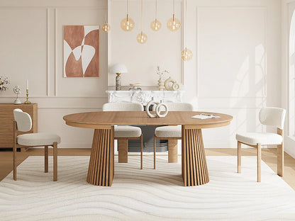 Table Extensible Japandi Placage Chêne Naturel - Carmiza