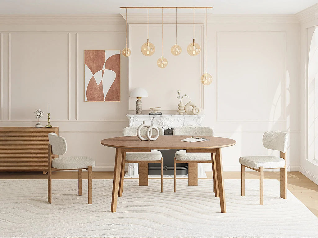 Table Extensible Japandi Placage Chêne - Marizel