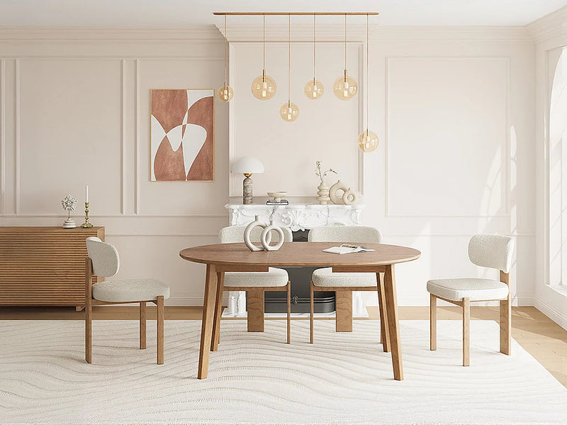 Table Extensible Japandi Placage Chêne - Marizel