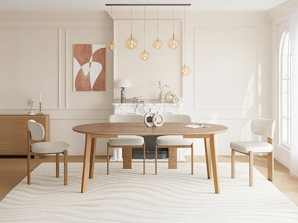 Table Extensible Japandi Placage Chêne - Marizel