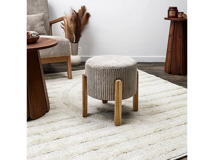 Lot De 2 Tabourets Japandi Velours Taupe - Amory