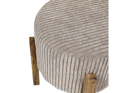 Lot De 2 Tabourets Japandi Velours Taupe - Amory