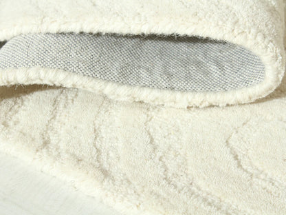 Tapis Japandi Relief Laine Ivoire - Neora