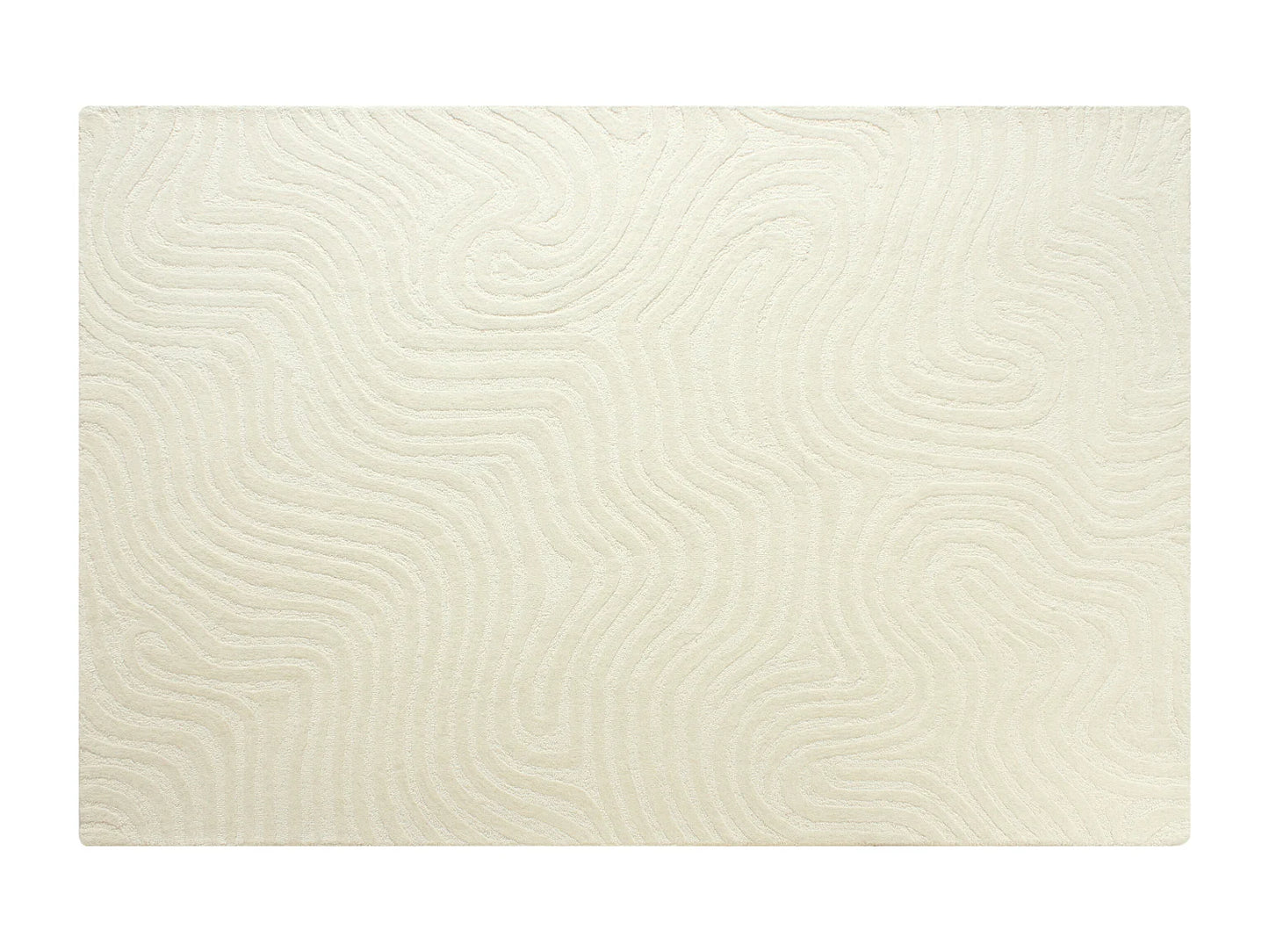 Tapis Japandi Relief Laine Ivoire - Neora