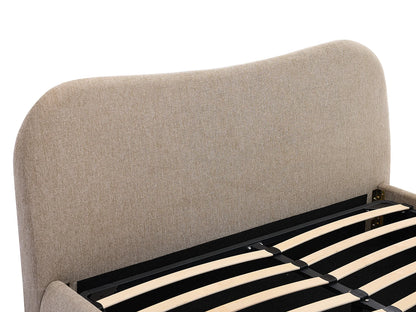 Lit Coffre Japandi Tissu Teinte Taupe - Vanari