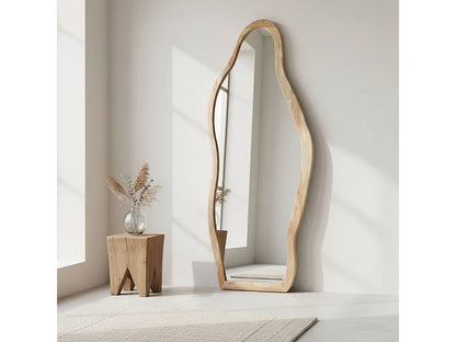 Grand Miroir Japandi Organique Bois Clair - Solea