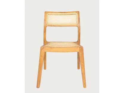 Duo Chaises Japandi Teck Massif Rotin - Canopee