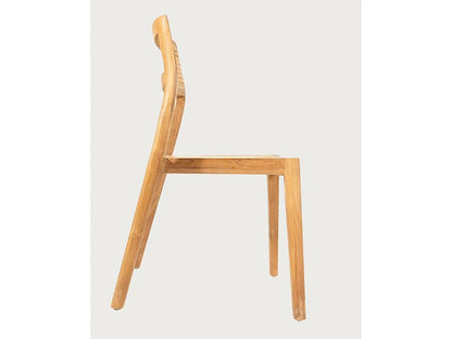 Duo Chaises Japandi Teck Massif Rotin - Canopee