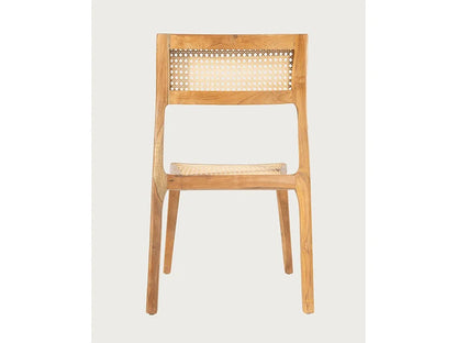 Duo Chaises Japandi Teck Massif Rotin - Canopee