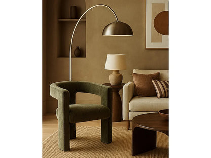 Fauteuil Japandi Salon Tissu Vert - Lagon