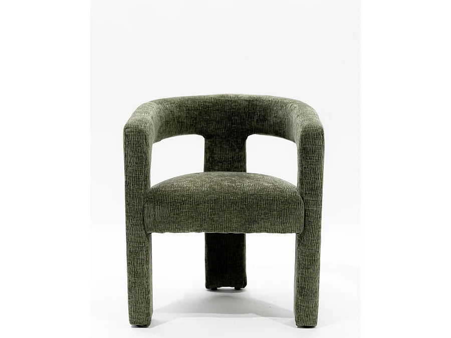 Fauteuil Japandi Salon Tissu Vert - Lagon