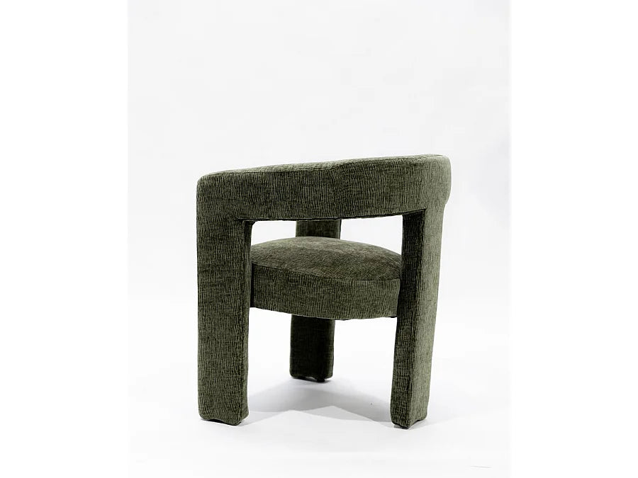 Fauteuil Japandi Salon Tissu Vert - Lagon