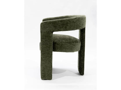Fauteuil Japandi Salon Tissu Vert - Lagon