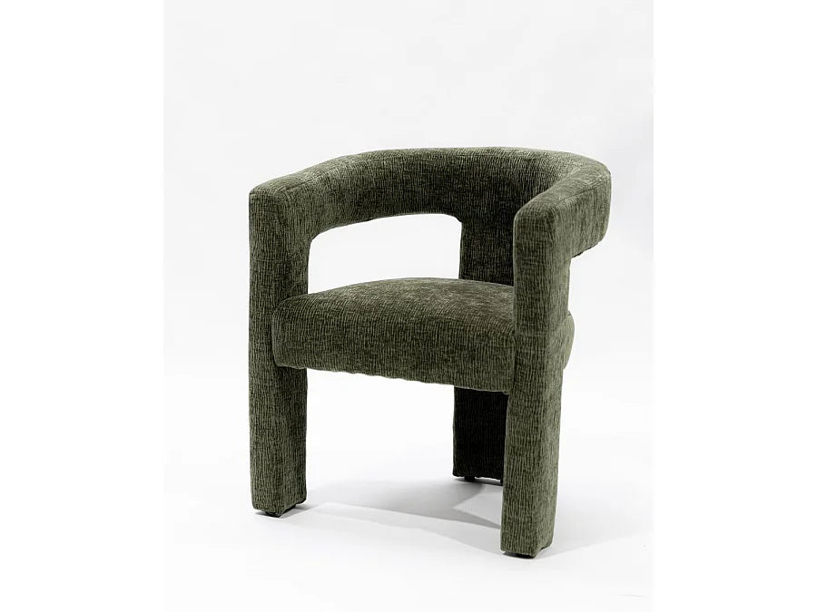 Fauteuil Japandi Salon Tissu Vert - Lagon