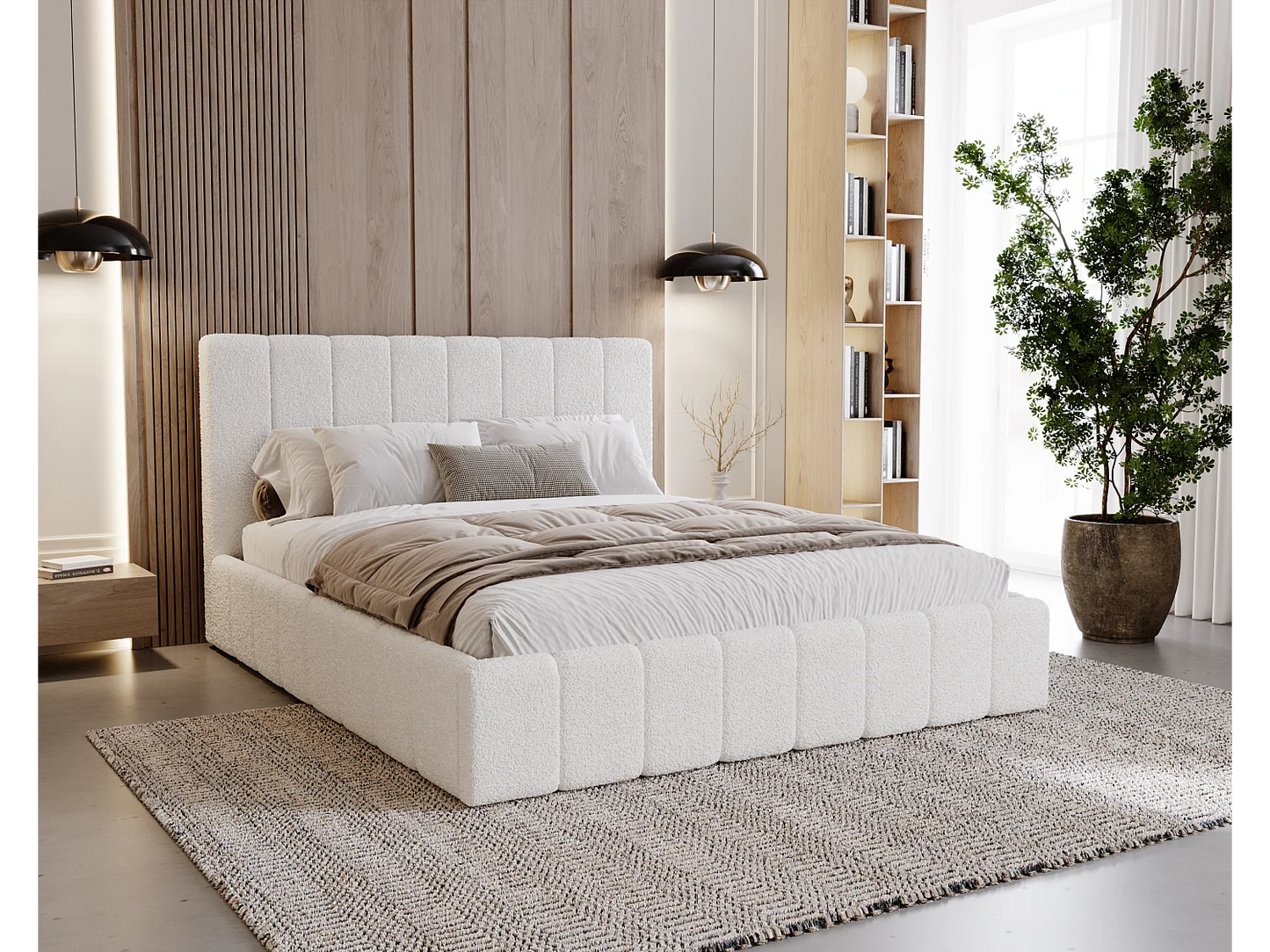 Lit Slim Japandi Cadre Métal Boucle - Besilio