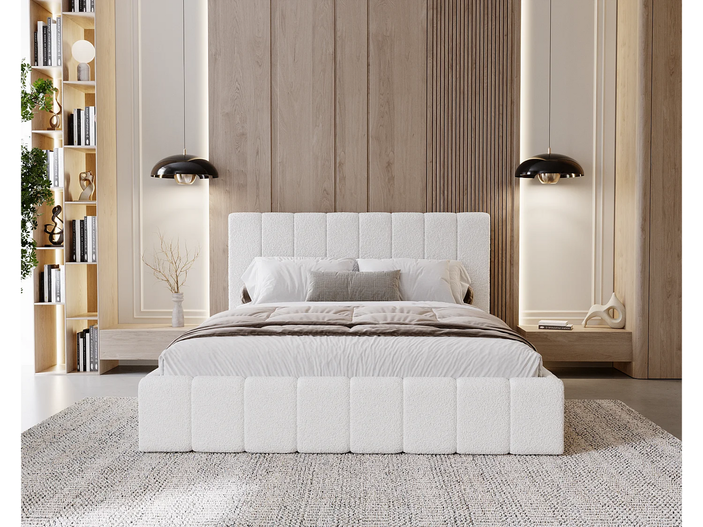 Lit Slim Japandi Cadre Métal Boucle - Besilio