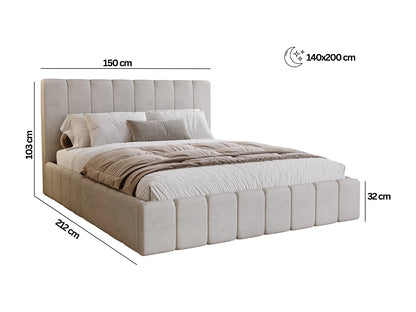 Lit Slim Japandi Cadre Métal Boucle - Besilio
