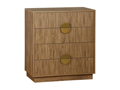 Commode Japandi Manguier Détails Dorés - Rainuré