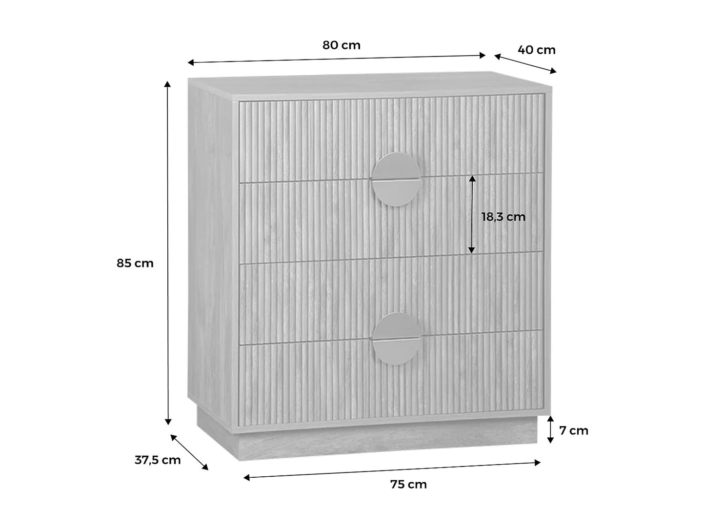 Commode Japandi Manguier Détails Dorés - Rainuré