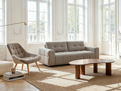 Table Basse Japandi Organique Noyer - Calynor