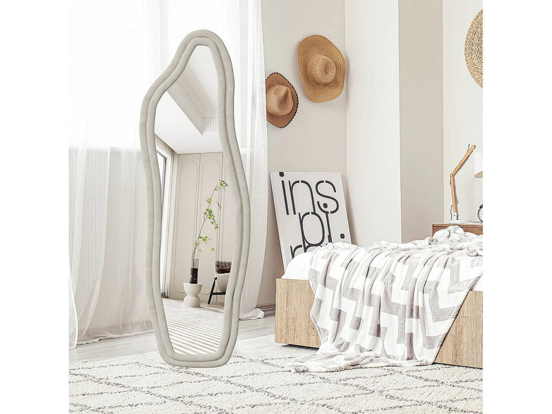 Miroir Psyché Japandi Velours Blanc - Moderne