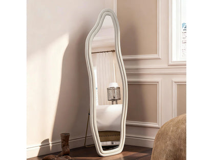 Miroir Psyché Japandi Velours Blanc - Moderne