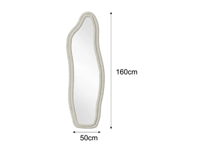Miroir Psyché Japandi Velours Blanc - Moderne